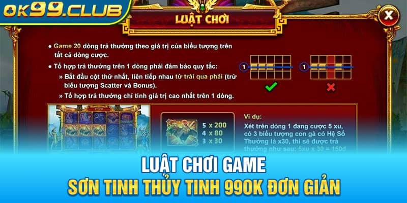 Luật chơi game Sơn Tinh Thủy Tinh 99OK đơn giản